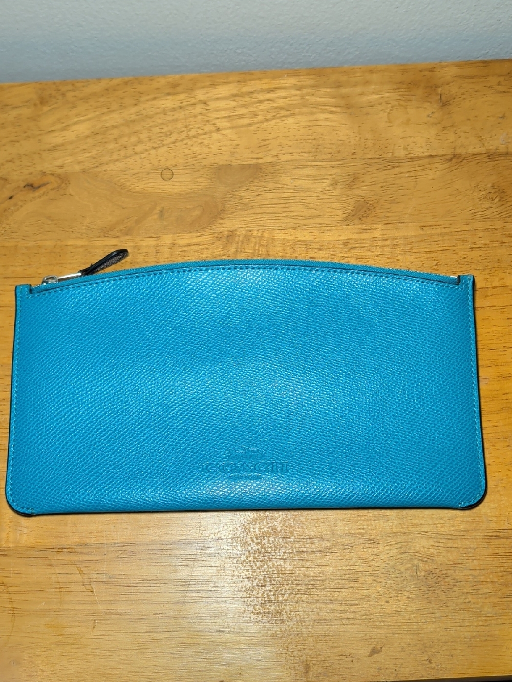 Coach Ava Tote in Midnight Atlantic Navy Turquoise Crossgrain Leather + Pouch - Picture 8 of 13